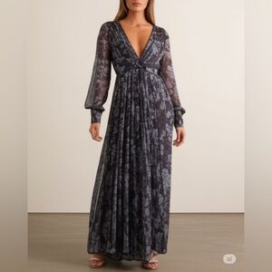 Alberta Ferretti Blue Floral Maxi Dress